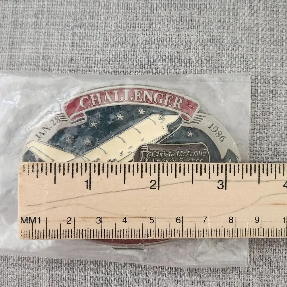 Vtg Commemorative Space Shuttle Challenger Belt Buckle Made In The U.S.A. # 2349